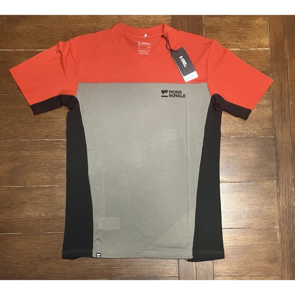 Men’s Size S Mons Royale Redwood Enduro Merino Air Con VT Short Sleeve Shirt NWT
